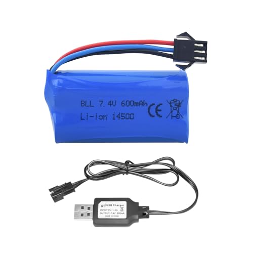 Amazon.co.jp: 7.4V 600mAh SM-3Pプラグ式リチウムイオン