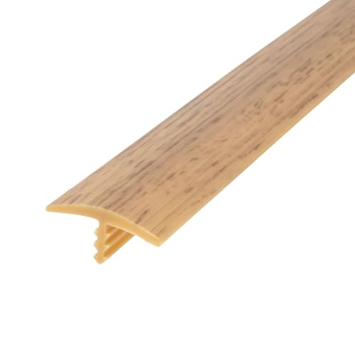 Outwater Plastic T molding 3/4 Inch Wide Oak Woodgrain Flexible Polyethylene Center Barb Tee Moulding 25 Foot Coil