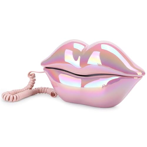 Dpofirs Festnetztelefon, Galvanik Funny Lip Shape Telefon, Home Desktop Kabeebundenes...