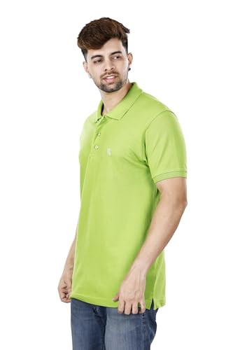 Image of KAUS & SHAN Men's Pure Cotton Regular Fit Solid Half Sleeve Casual & Semi Formal Office Wear Polo T-Shirt