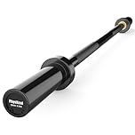 PhysKcal 4ft Straight Olympic Barbell ⌀2'' Sleeves, Small Training Bar for Women, Beginners & Juniors - Full Black