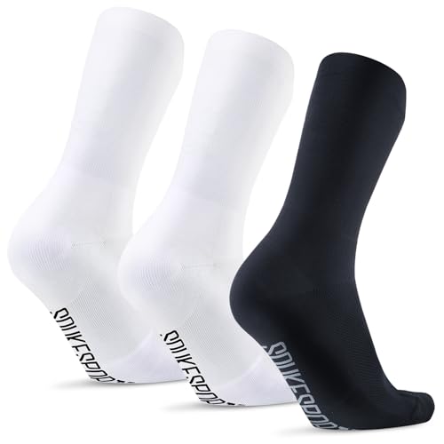 SoukesportsAU Cycling Crew Socks 3-Pack Bicycle Bike Socks Breathable Cushion Running For Men & Women One Size