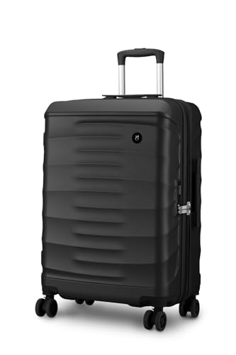 Maleta Crescent Cabin Trolley Bag 55 cms, 8 Spinner Wheels,TSA Lock Lightweight Luggage Trolley Bags for Travel Suitcase for Travel Bags for Travelling (Black, Cabin-Small)