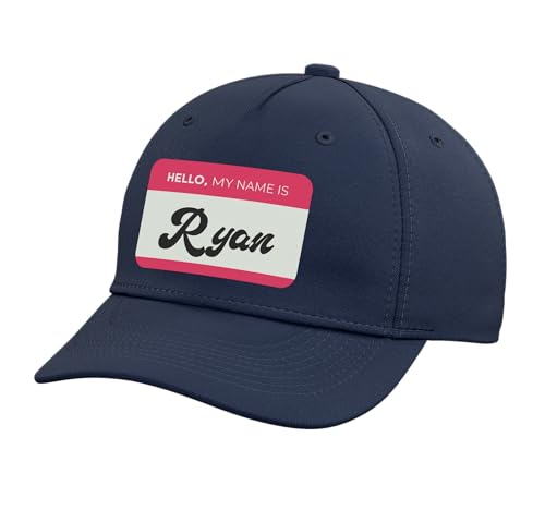 Hello, My Name is Ryan - Funny Ryan Name Adjustable Printed Baseball Hat, Navy Blue