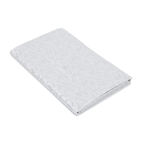 INTRECCI Tovaglia Antimacchia Jacquard, Tovaglia Elegante Decorazioni Tavola con Lurex (Grigio/Argento, 140x360 (16/18 posti))