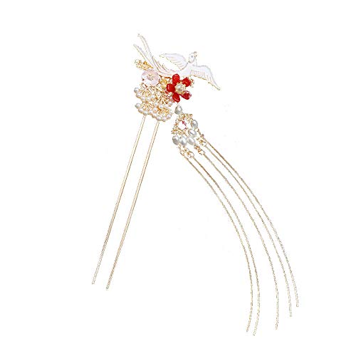 Ext Meyya Chinese Hair Sticks Long Tassel Hanfu Hair Stick Hair Comb Set Traditional Classical Hair Pins Vintage Handmad