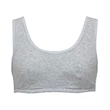 [ルシアン] ジュニア 下着 ハーフトップ はつブラ 肩ひも幅広タイプ カップ裏 綿100% タンクトップ ガールズ 杢グレー