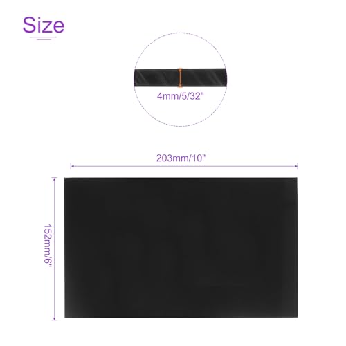 Image of DMiotech 6 x 8 x 0.15 Inch Plastic UHMW Sheets, Ultra High Molecular Weight Polyethylene, Opaque Black Polyethylene Board for Automotive, Chemical, Manufacturing, DIY Home Kitchen