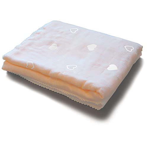 Image of Baby Muslin Bath Towels Super Soft Cotton Receiving Blanket for Baby's Delicate Skin Love Type Summer Breathable Cotton Baby Bath Towel (pk)