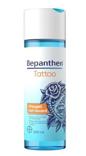 BepanthenTattoo Gel Lavant - Nettoyant doux tatouage - Nettoie, Apaise et Protège - pH neutre, Sans savon, sans parfum, sans colorant - Soin hygiénique post-tatouage -...