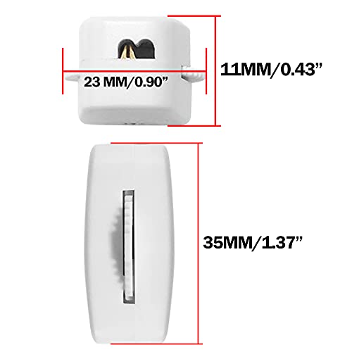Jifeijidian Lamp Inline Rotary Cord Switch Spt-1 3A 250Vac / 6A 125Vac / 3A 125Vt On-Off Fit For Office Home Bedroom Light Switches Replacement Part Gear Switch White 2Pack #TOP7