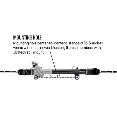 Speedway Motors 1982-88 High-Flow T-Bird Power Steering Rack & Pinion for Mustang II Crossmembers, Includes AN -6 Adapters, Direct Fit Upgrade, Superior Build Quality
