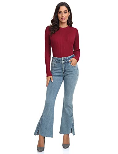 Image of Rocorose Sweaters for Women Long Sleeve Crewneck Lightweight Fall Outfits