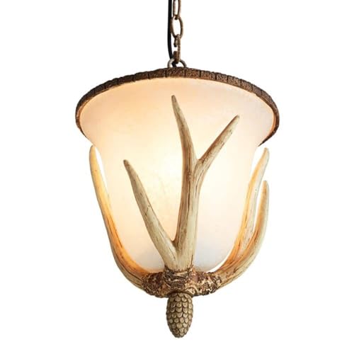 Lustre en bois de cerf pour remplacer un plafonnier classique ennuyeux