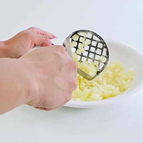 Amassador Espremedor De Batatas Feijão E legumes Inox Prata