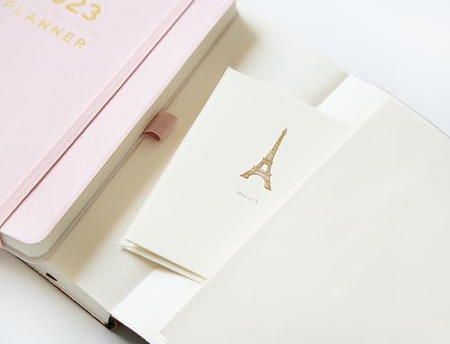Image of Graphique Eiffel Tower Merci Notecards - 10 Embossed Gold Foil Blank Cards with Envelopes - Boxed Set - 3.25 inch x 4.75 inch