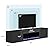 Floating TV Stand with 36” Electric Fireplace, 70” Wall Mounted TV Shelf with Storage Cabinet, Modern Entertainment Center Media Console with Remote Control, LED Lights, Up to 80 Inch TVS, Black