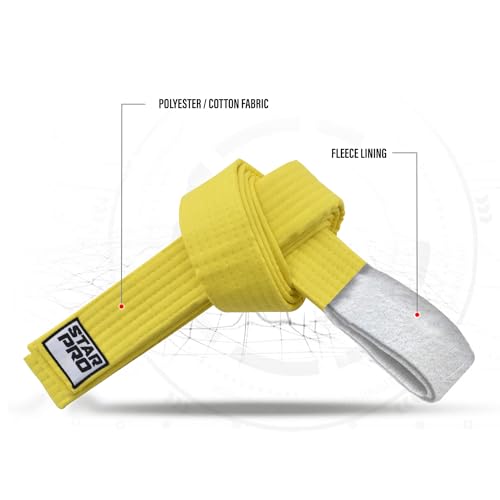 Starpro Martial Arts Training Belt for Karate Judo BJJ Taekwondo - Durable Cotton Polyester Blend for Kids & Adults - Vibrant Colors - Thumbnail 3