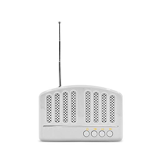 Retro Vintage Bluetooth Speaker Mini Nostalgic Bluetooth Speaker Heavy Bass 3D Stereo Surround HiFi Sound Effects TF USB FM AUX(Bianco)