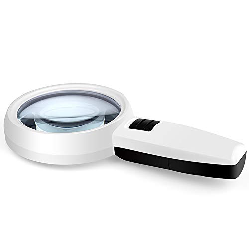 Loupe à main loupe 10x lentille optique miroir grossissant avec lumière LED