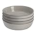 ProCook Oslo Tiefer Teller - 4-teilig - Steinzeug - Grau - handgearbeitetes Design - Steingut - Suppenteller