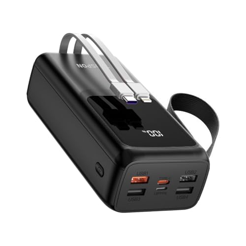 TOOSPON Portable Charger, Power Bank 60000mAh,QC 3.0 22.5W & PD 20W Fast Charge Power Bank Battery Pack LED Lighting Battery Pack with USB C/USB A Output, for Smartphone, Smartwatch,Tablet, Camera