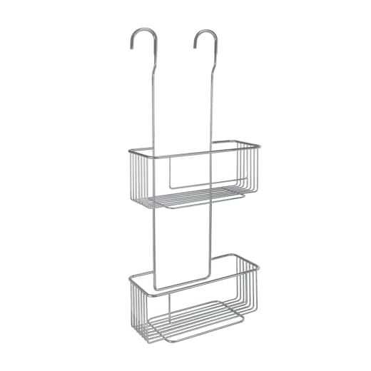Nadi Collection | Estante cesto ducha doble con colgador | ACERO INOXIDABLE | Para colgar grifo ducha | Sin taladro | Color Cromado | 26 x 11,2 x 66cm