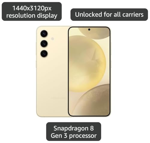 Image of Samsung Galaxy S24+ Plus 5G, US Version, 512GB, Amber Yellow - Unlocked (Renewed)