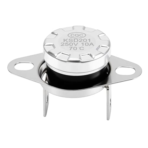 Image of for KSD201 70C Microwave Oven Thermostat Thermal Fuse Switch,Normally Closed Temperature Control Switch Compatible with GE Microwave Ovens and Water Heaters