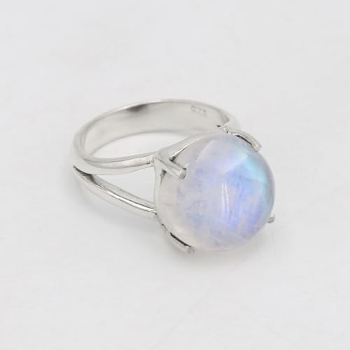 Bague en argent sterling 925 véritable et pierre de lune - 5