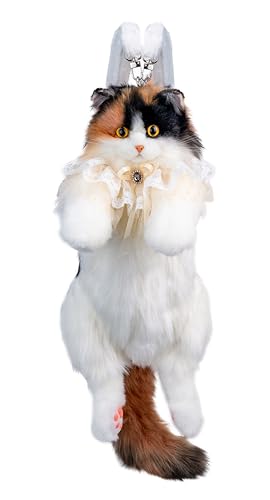 Image of Chongker Cat Shaped Backpack - Handcrafted Stuffed Animals Plush Bag with Adjustable Shoulder, Crossbody, and Handbag Straps (Dark Calico Backpack)