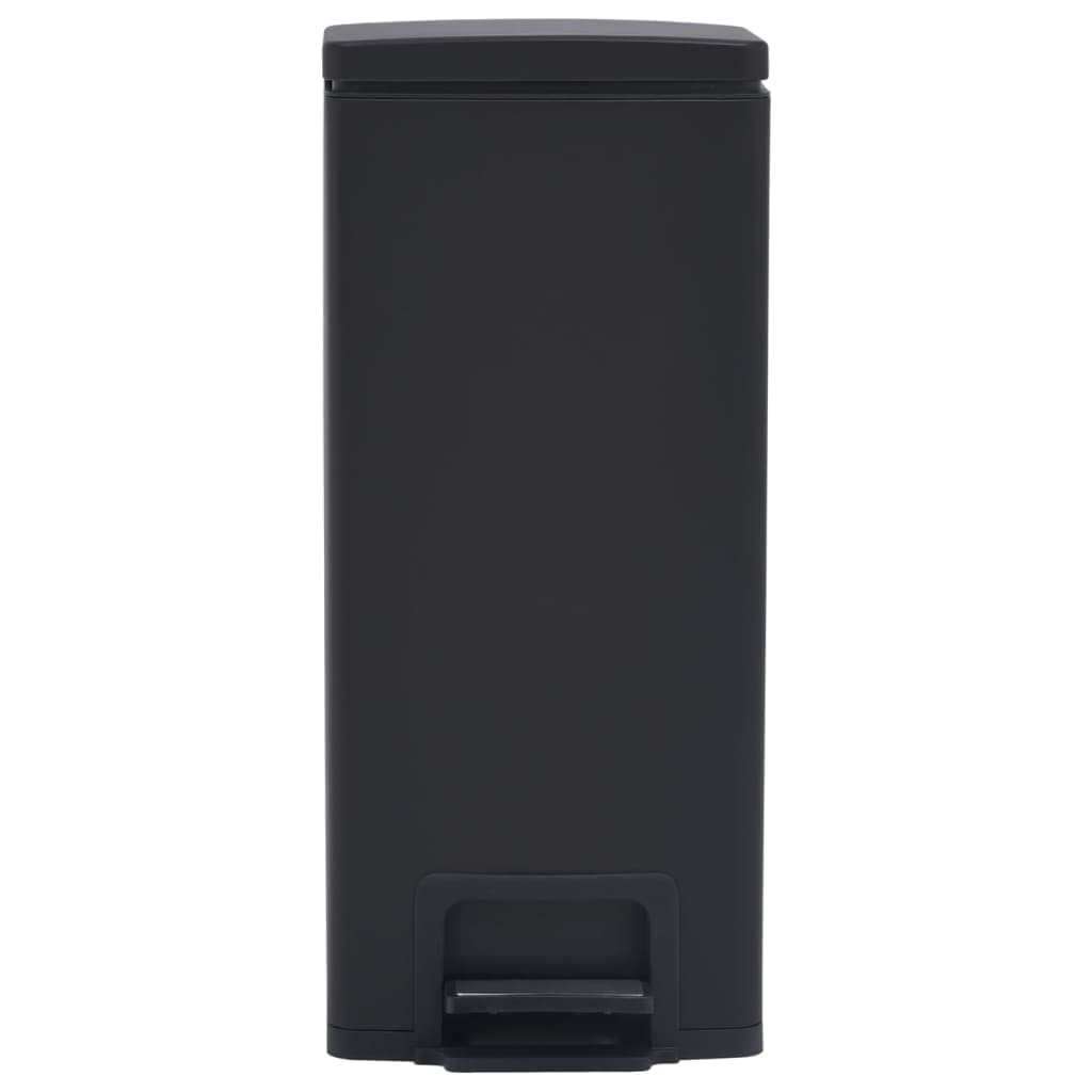 Cubo de basura con pedal antihuellas 30 L negro acero inoxidable inodoro con cubo interior para cocina, baño, oficina, salón, hogar y reciclaje