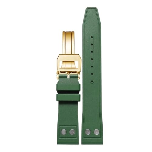 [VEł] 20mm 21mm 22mm i`\tgtbfS FKM o[EHb`oh IWC Xgbv rbOpCbg|[gtBm TOP EHb`oh xbgt(Rose Green,21mm)