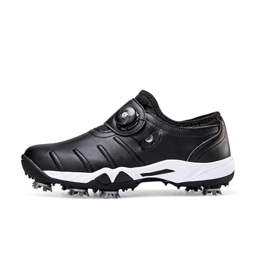 Ybberik Chaussures de Golf Imperméables à Pointes pour Hommes, Chaussures de Golf Légères et Antidérapantes