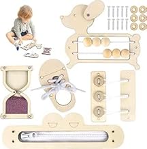 Montessori Busy Board Accessories, Pack of 5 DIY Activity Board Accessories, Wooden Montessori Activity Board for 16 Years+