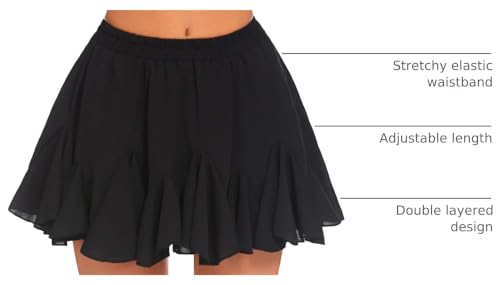 Image of Avidlove Women's Pleated Skirt Boho Ruffle Flowy Mini Skirts High Waisted Flared Skater Skirt Basic Outfits
