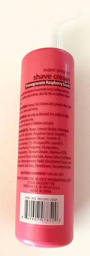 super smooth shave cream advanced moisturizing formula with shea butter & Aloe pomegranite Raspberry 6 FL OZ (177 mL) tube image 5