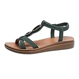 AEGJEGVD Sandales Femme Été Confortable Orthopédique Cuir Mules à Bout Ouvert Antidérapantes Semelle Amortissante Sandale Compensées Femmes Ete Chic et Confortable Légère Chaussures de Vacances Plage