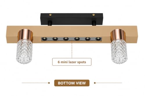 Image of FILLISKA 3 in 1 Double Wall spot /Picture /Display /Mirror Light with Adjustable Head and Colour Changing Function (Champagne RoseGold-6453)