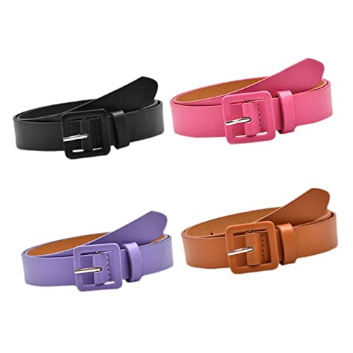 SAFIGLE 4pcs Girls Belt Stylish Solid Color Belts for Boy Girl for Jeans and Includes Camel and Waist Accessories for Growing Girls