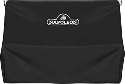 Napoleon Premium Cover for Prestige Pro 500 & Prestige 500 Built-in BBQ Grills, Black Cover, Water Resistant, UV Protected, Air Vents, Hanging Loops, Adjustable Buckled Straps