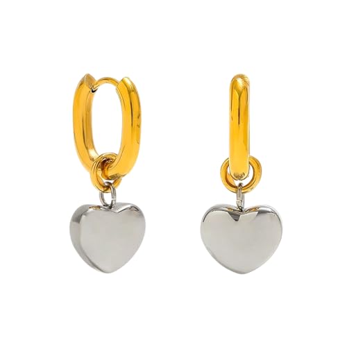 Image of 18K Gold Plated Heart Earrings for Women & Girls | Heart Hoops, Studs & Huggies | Waterproof and Anti Tarnish Jewellery | Valentines Gift for Girlfriend | Gifts for Women | 1 Year Warranty*