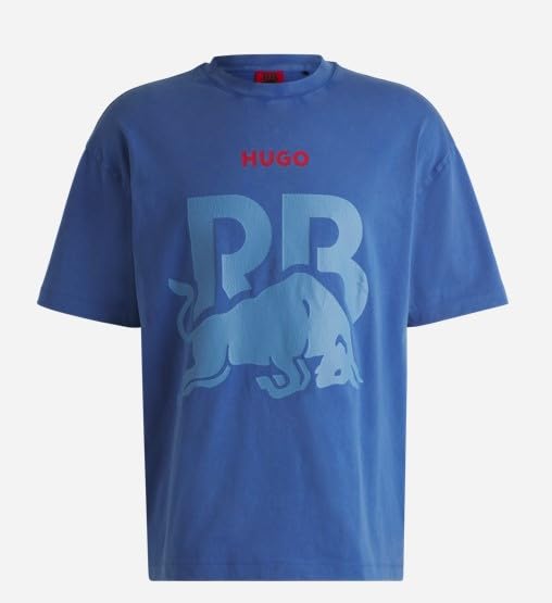HUGO Men's F1 2025 Racing Bull Team Faded Effect Logo T-Shirt3