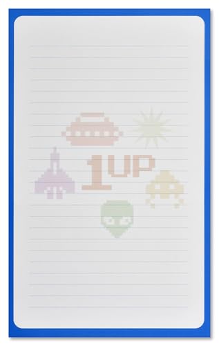 Image of iscream Fold and Send Boys Stationery Note Cards with Seals - Retro Gamer | 8 Pack, Fun Print, Large Format 8.7 inch x 5.4 inch Cards, Sturdy Lenticular Picture Changing Stickers, Summer Camp Ready