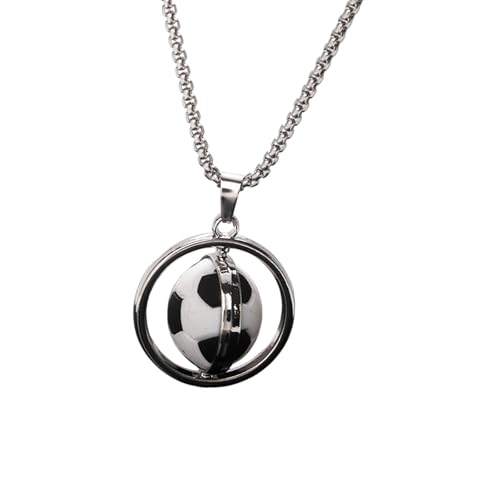 [HEMLBOYW] Lightweight Comfort Fit Rotatable Multi Ball Necklace Stainless Steel Expressing Love for Various Sports Everyday Nec