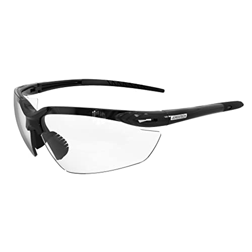 Jorestech Safety Eyewear, Ansi Z87+ Impact Resistant Polycarbonated Eye Protection Safety Glasses, Black Frame With Clear Lenses, Pack Of 12 #TOP4