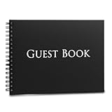 Iconikal Hardcover Guestbook 1,260 Entries Charcoal 10x8-Inch Spiral Bound Sign-In Wedding Funeral Birthday Shower Vacation Rental Memory Guest Book