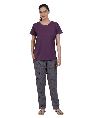 Image of Women's Premium Cotton Print Night Suits - Comfortable & Stylish Pajama Set with Pockets