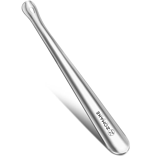 ZOMAKE Shoe Horn Long Handle for Seniors Men Women, Metal Shoehorn 16.5"
