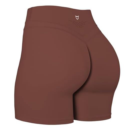 TomTiger Yoga Shorts for Women Tummy Control High Waist Biker Shorts Exercise Workout Butt Lifting Tights Women's Short Pants (Coffee, S)
